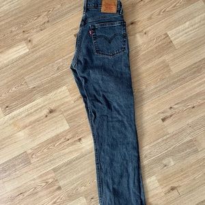 Gray/black Levi 501 jeans with embellishments